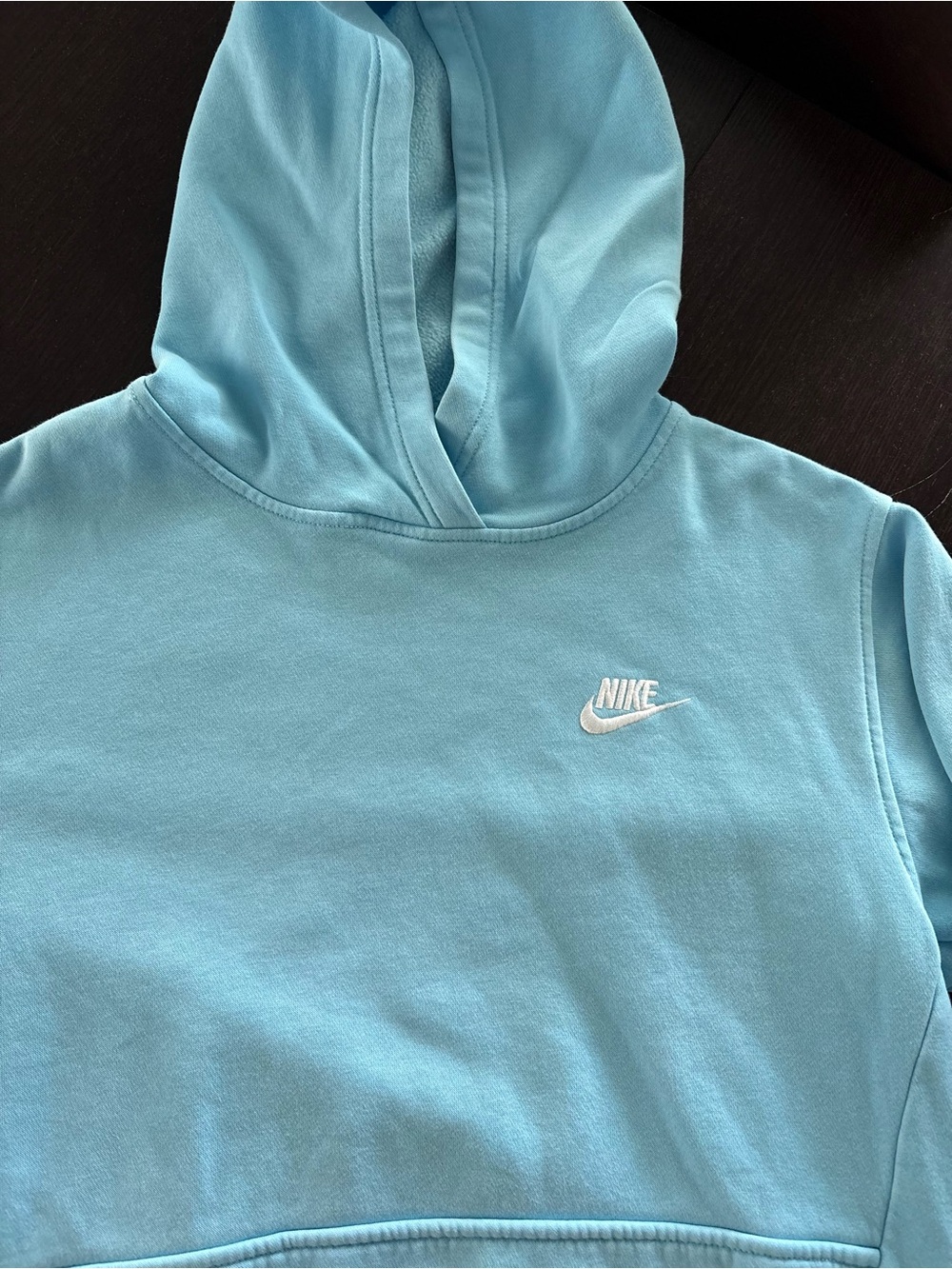 Nike Youth Aqua Blue Pullover Hoodie XL Pockets Activewear Cozy Sportswear EUC